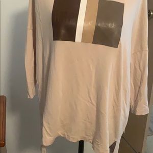 Zara tan high low blouse